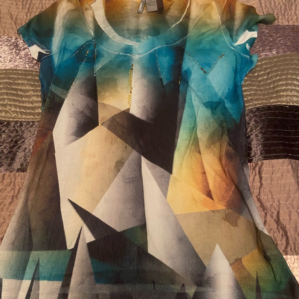 Ladies large New Directions Weekend S/S top